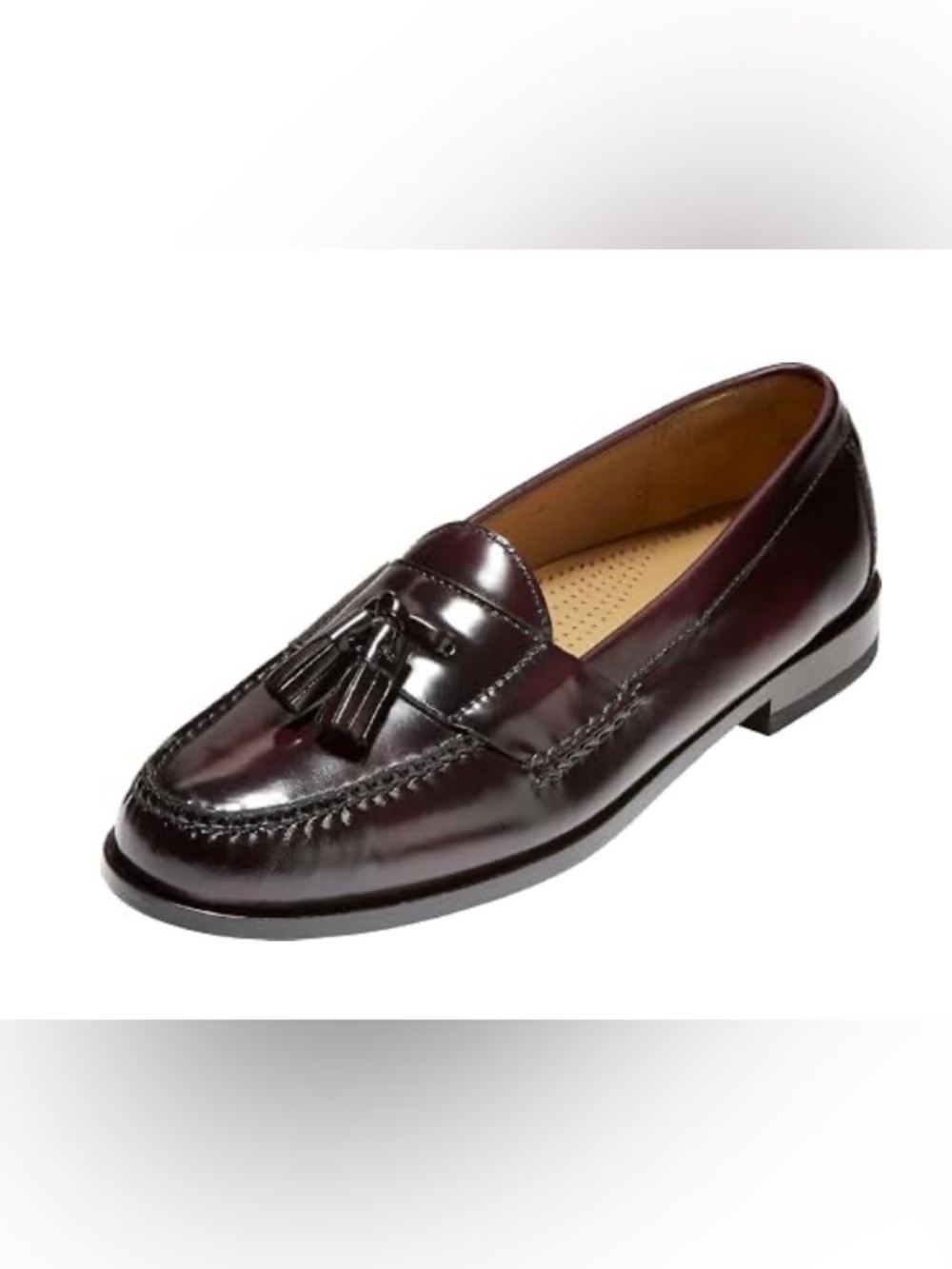 Unisex Leather Tassel Penny Loafer In Oxblood